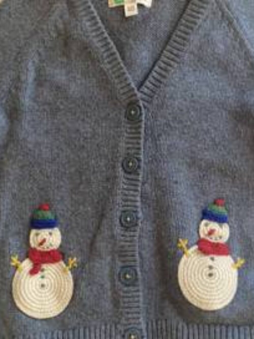 Baby Boden 3-4Y Woolblend Knitted Snowman Cardigan